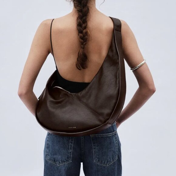 Janessa Leone Cross Body Shoulder Tote Bowe Bag in Dark Brown - Picture 4 of 8